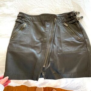 Frye leather skirt with zippers. Size small. Like new condition